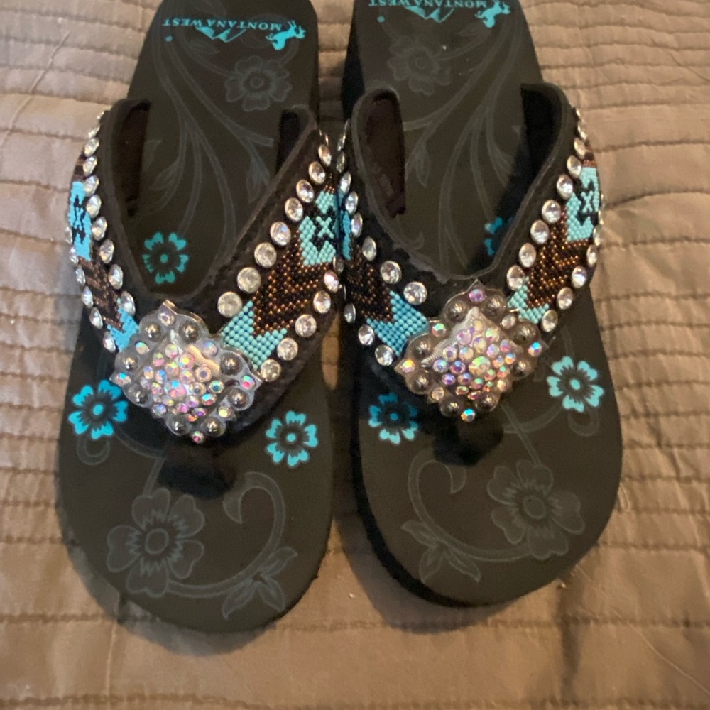 Montana West Studded Flip Flops